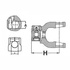 splined yoke 22X54-6B